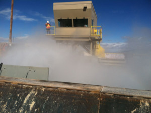 Fog Boiling Out from Dump Pocket During TEst